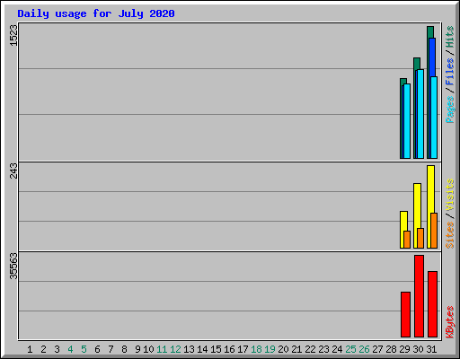 Daily usage for July 2020