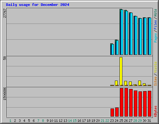 Daily usage for December 2024