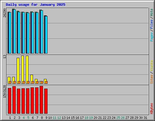 Daily usage for January 2025