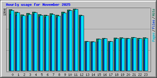 Hourly usage for November 2025